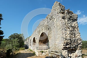 Aqueduct Barbegal in Provence, France in the Provence, southern France,