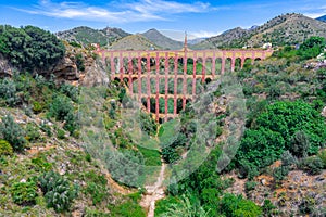 Roman aqueduct that crosses a valley