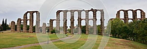 Roman aqueduct of Los Milagros in MÃÂ©rida, Spain photo