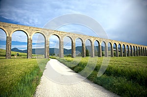 Roman aqueduct in pamplona photo