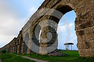 Roman aqueduct. Parco degli Acquedotti, Roma photo