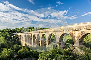 Roman Aqueduct Pont del Diable in Tarragona