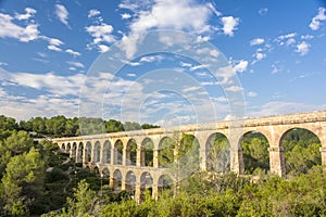 Roman Aqueduct Pont del Diable in Tarragona