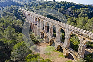 Roman Aqueduct Pont del Diable in Tarragona, Spain