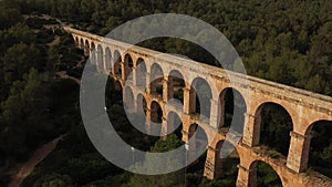 Roman Aqueduct Pont del Diable in Tarragona, Spain