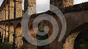 Roman Aqueduct Pont del Diable in Tarragona, Spain