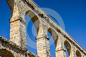 Roman Aqueduct Pont del Diable in Tarragona, Spain