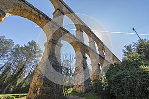 Roman Aqueduct Pont del Diable in Tarragona, Spain