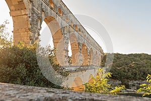 Roman aqueduct Pont du Gard.  France, Europe