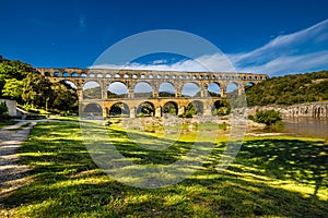 Roman Aqueduct Pont du Gard - Nimes, France