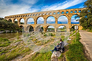 Roman Aqueduct Pont du Gard - Nimes, France