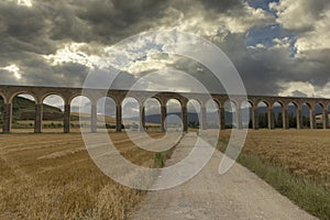 Roman aqueduct in the province of navarra, spain