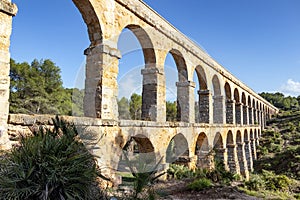 Roman aqueduct of Tarragona, also known as Pont del Diable or de les Ferreres. The purpose of this magnificent construction was