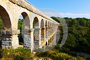 Roman aqueduct in Tarragona. Catalonia