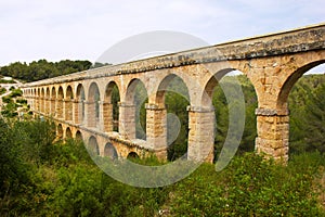 Roman aqueduct in Tarragona, Spain