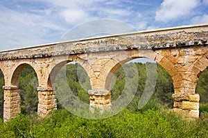 Roman aqueduct in Tarragona, Spain