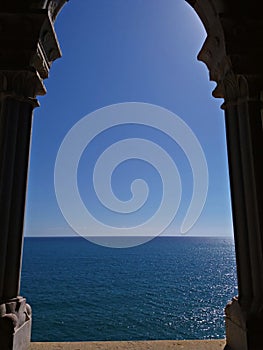 Roman arch in a Palace with sea views