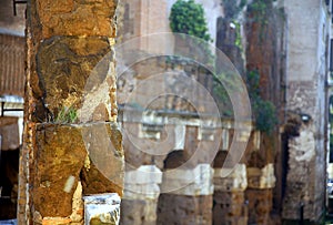 Roman architectures, arches and ancient walls, Italy