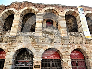 Roman Arena in Piazza Bra, Verona, Italy