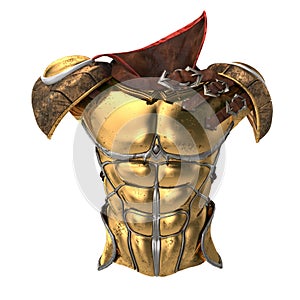 Roman armor 3d illustration isolated on white background