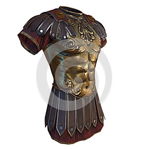 Roman armor 3d illustration isolated on white background