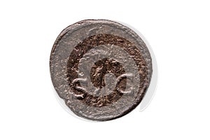 Roman As Coin of Roman Emperor Claudius reverse side photo