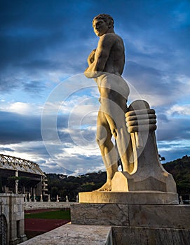 Roman Athlete Marble Sculpture