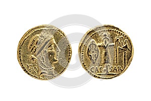 Roman Aureus Gold Coin replica of Julius Caesar