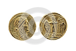 Roman Aureus Gold Coin replica of Julius Caesar photo