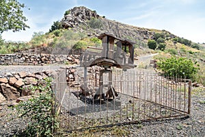 Roman ballista of the 1st century AD, the time of the siege of the city of Gamla on the Golan Heights in Israel