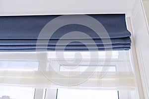 Roman blind in the interior detail close-up