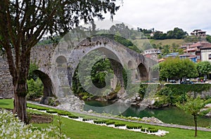 The Roman bridge of Cangas de Onis.