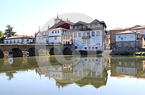 Roman bridge of Chaves over river Tamega, Portugal