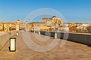 The Roman bridge of Cordoba, Spain and Mezquita Cathedral