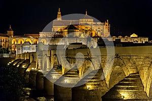 Roman Bridge on Guadalquivir river in Cordoba, Andalusia, Spain