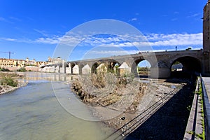 Roman Bridge and Guadalquivir river, Great Mosque, Cordoba, Andalusia,