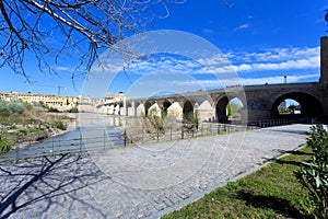 Roman Bridge and Guadalquivir river, Great Mosque, Cordoba, Andalusia,