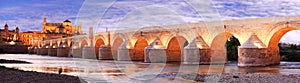 Roman Bridge and Guadalquivir river, Great Mosque, Cordoba, Spain photo