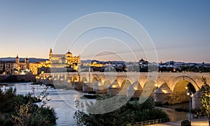 Roman Bridge and Guadalquivir river, Great Mosque, Cordoba, Spain