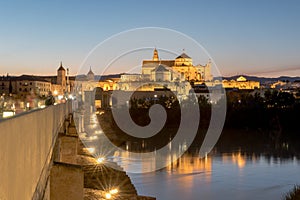 Roman Bridge and Guadalquivir river, Great Mosque, Cordoba, Spain