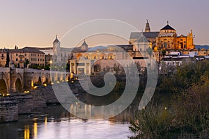 Roman Bridge and Guadalquivir river, Great Mosque, Cordoba, Spain