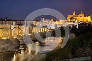 Roman Bridge over the Guadalquivir River in Cordoba Spain