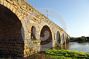 The Roman Bridge over the Guadiana River, Merida, Extremadura, Spain