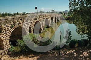 The Roman bridge over the Guadiana River at Merida