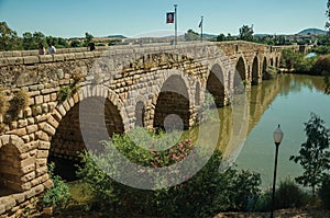 The Roman bridge over the Guadiana River at Merida