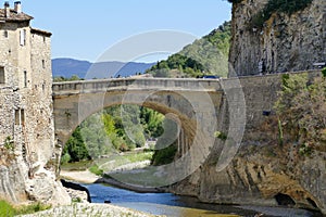 The Roman bridge over the OuvÃ¨ze river in Vaison-la-Romaine