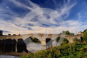 Roman bridge over the river Tormes in Avila