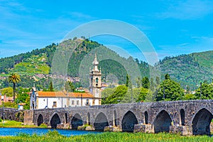 Roman bridge at Ponte de Lima in Portugal