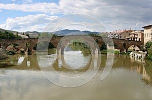 Roman bridge of Puente la Reina, Spain photo
