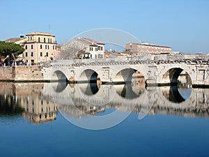 Roman bridge in Rimini photo